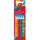 Trīsstūrveida krāsainie zīmuļi Faber-Castell Jumbo Grip, 6 krāsas