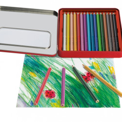 Цветные карандаши Faber-Castell Jumbo Grip 16 цветов в металлической коробке