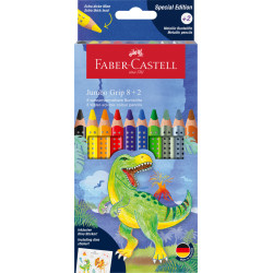 Цветные карандаши Faber-Castell Jumbo Grip Динозавры Водорастворимые 10 шт