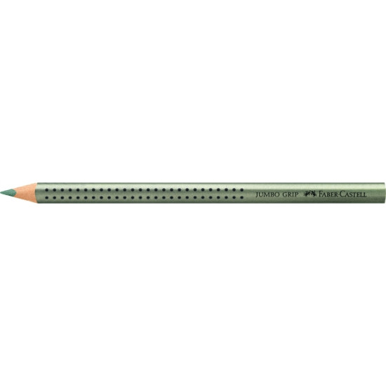 Trīsstūrveida krāsains zīmulis Faber-Castell Jumbo Grip, metāliski zaļš