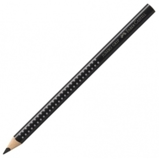 Trīsstūrveida krāsains zīmulis Faber-Castell Jumbo Grip, melns