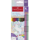 Trīsstūrveida krāsainie zīmuļi Faber-Castell Colour Grip Unicorn 10+3 krāsas