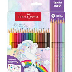 Цветные карандаши Faber-Castell Colour Grip Unicorn 18+6 в картонной упаковке