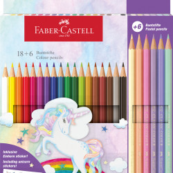 Цветные карандаши Faber-Castell Colour Grip Unicorn 18+6 в картонной упаковке