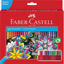Krāsainie zīmuļi Faber-Castell ar organizatoru, 60 krāsas
