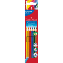 Trīsstūrveida krāsainie zīmuļi Faber Castell Grip 2001, 6 krāsas