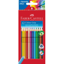 Trīsstūrveida krāsainie zīmuļi Faber Castell Grip 2001, 12 krāsas