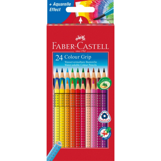 Цветные карандаши Faber-Castell Colour Grip 24цвета водорастворимые