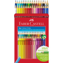 Цветные карандаши Faber-Castell Colour Grip 36 цветов водорастворимые
