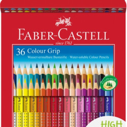 Цветные карандаши Faber-Castell Colour Grip 36 цветов водорастворимые