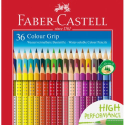 Цветные карандаши Faber-Castell Colour Grip 36 цветов водорастворимые