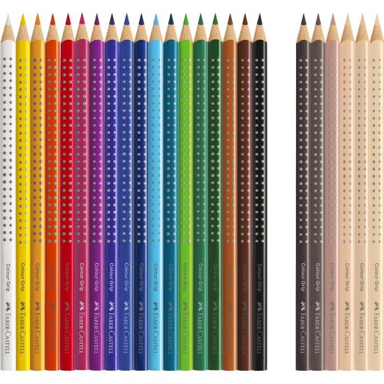 Карандаши цветные Faber-Castell Colour Grip 18 цветов + 6 оттенков кожи