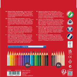 Карандаши цветные Faber-Castell Colour Grip 18 цветов + 6 оттенков кожи