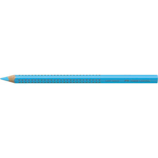 Trīsstūrveida krāsains zīmulis Faber-Castell Jumbo Grip, neona zils