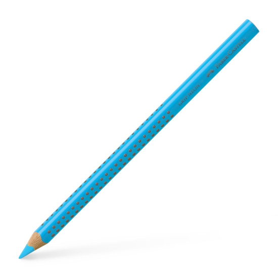 Trīsstūrveida krāsains zīmulis Faber-Castell Jumbo Grip, neona zils