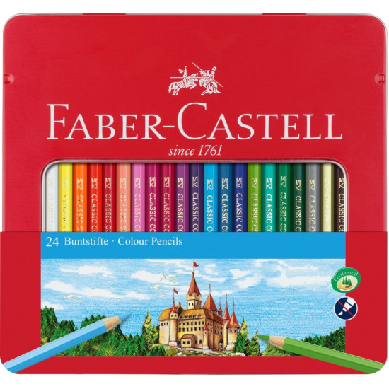 Цветные карандаши Faber-Castell Classic Colour 24 цвета в металлической коробке