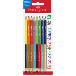 Krāsainie zīmuļi divpusējie Faber-Castell Bicolor, 16 krāsas