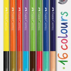 Krāsainie zīmuļi divpusējie Faber-Castell Bicolor, 16 krāsas