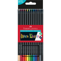 Trīsstūrveida krāsainie zīmuļi Faber-Castell Black Edition, 12 krāsas