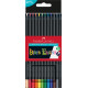Trīsstūrveida krāsainie zīmuļi Faber-Castell Black Edition, 12 krāsas