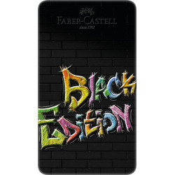Trīsstūrveida krāsainie zīmuļi Faber-Castell Black Edition, metāla kārbā, 12pasteļkrāsas