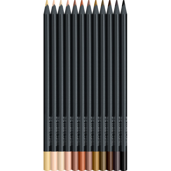 Trīsstūrveida krāsainie zīmuļi Faber-Castell Black Edition 12krāsas