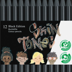 Цветные карандаши Faber-Castell Black Edition тона кожи 12шт