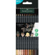 Trīsstūrveida krāsainie zīmuļi Faber-Castell Black Edition 12krāsas