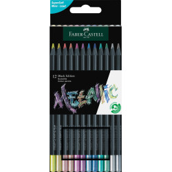Цветные карандаши Faber-Castell Black Edition Металлические 12 цветов