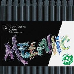 Цветные карандаши Faber-Castell Black Edition Металлические 12 цветов