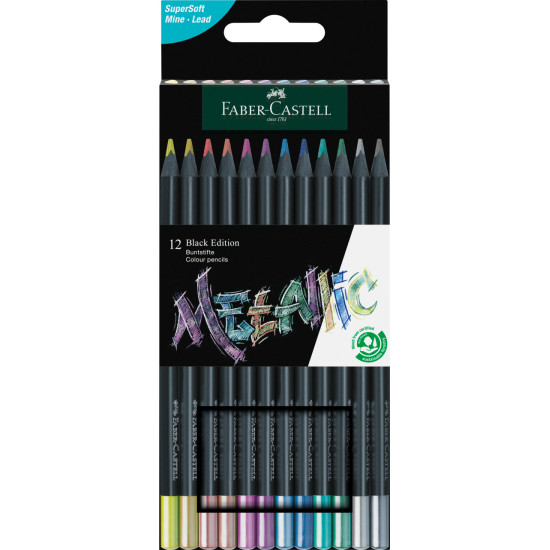 Цветные карандаши Faber-Castell Black Edition Металлические 12 цветов
