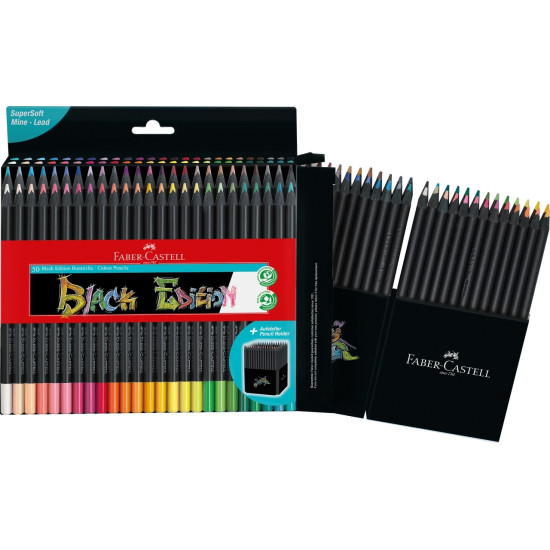 Цветные карандаши Faber-Castell Black Edition 50 цветов SuperSoft