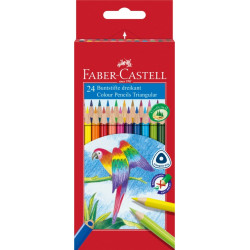 Цветные карандаши Faber-Castell Треугольные 24 цвета в картонной упаковке