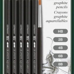 Набор карандашей Faber-Castell Graphite Aquarelle 5шт с кистью