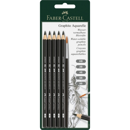 Набор карандашей Faber-Castell Graphite Aquarelle 5шт с кистью