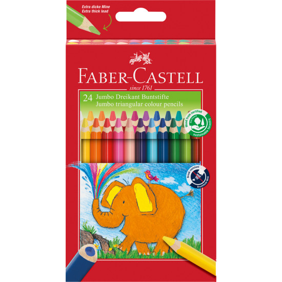 Цветные карандаши Faber-Castell Jumbo 24цвета толстый грифель