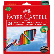 Krāsainie zīmuļi Faber-Castell Eco, 24 krāsas+asināmais