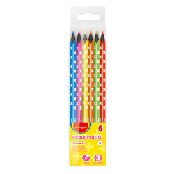 Trīsstūrveida krāsainie zīmuļi Keyroad Neon 6 krāsas