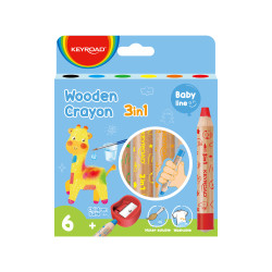 Цветные карандаши Мелки Keyroad 6 цветов Crayon Pencil Set 3 в 1