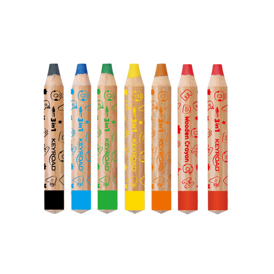 Цветные карандаши Мелки Keyroad 6 цветов Crayon Pencil Set 3 в 1
