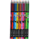 Trīsstūrveida krāsainie zīmuļi Keyroad Black-Cute 12 krāsas, plastikāta,