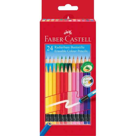 FSC Colour pencils erasable 24xcardboard box