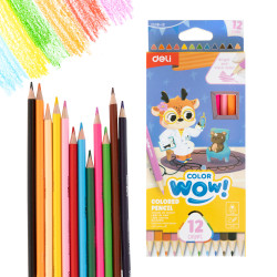 Цветные карандаши DELI ColorWow, Multicolor, Эргономичный треугольный корпус.