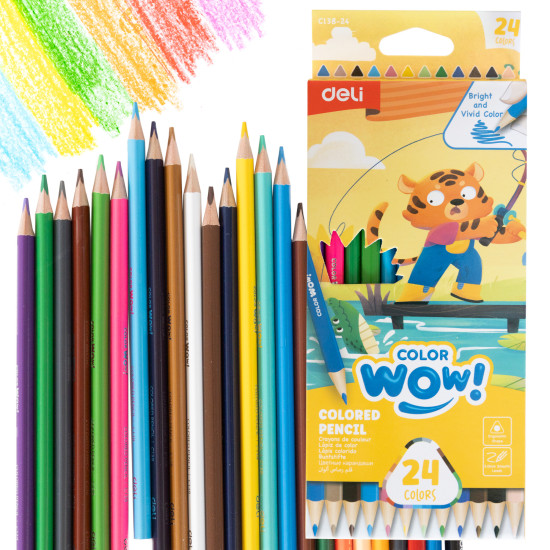 Цветные карандаши DELI ColorWow, Эргономичная Треугольная Форма, Multicolor