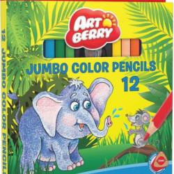 *Krāsainie zīmuļi Artberry Jumbo, 12 krāsas