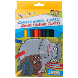 Krāsainie zīmuļi GIMBOO Jumbo 12 krāsas