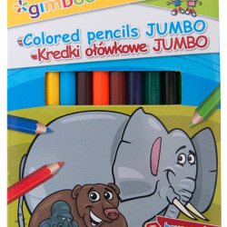 Krāsainie zīmuļi GIMBOO Jumbo 12 krāsas