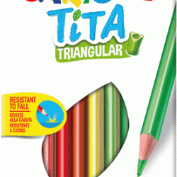 Krāsainie zīmuļi CARIOCA TITA, trīsstūrveida, 12 krāsas