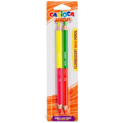 Krāsainie zīmuļi CARIOCA BiColor NEON, 2x2 krāsas