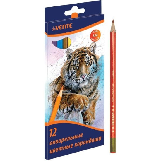*Akvareļu zīmuļi deVente, 12 krāsas